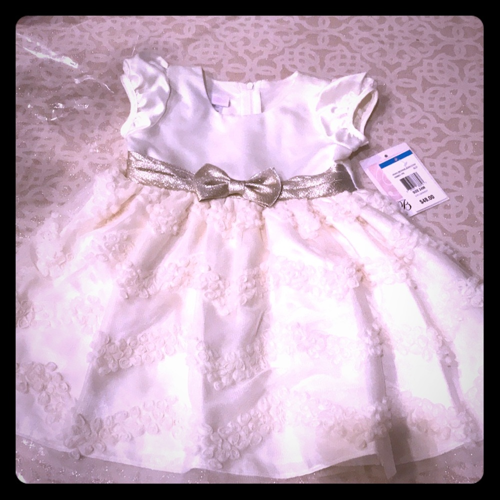 Creme/Off White Bonnie Baby Dress